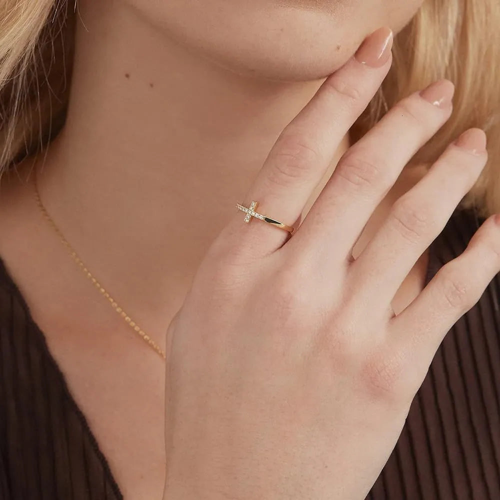 ✨ Eternal Cross Ring for Women-18K Gold Plated in Stainless Steel