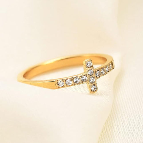 ✨ Eternal Cross Ring for Women-18K Gold Plated in Stainless Steel
