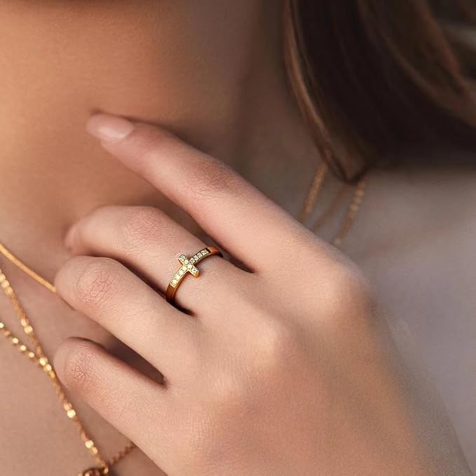 ✨ Eternal Cross Ring for Women-18K Gold Plated in Stainless Steel