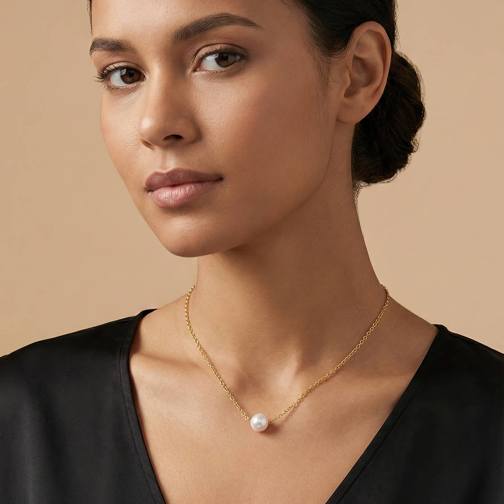 Seashell Pearl Beach Necklace – 18K Gold PVD Stainless Steel