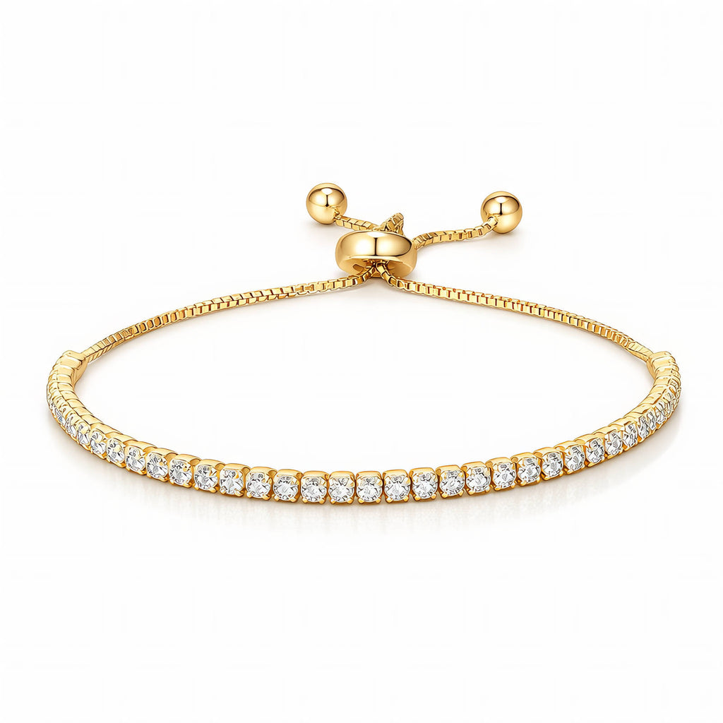 Tennis Bracelet – 18K Gold PVD Brass with Cubic Zirconia