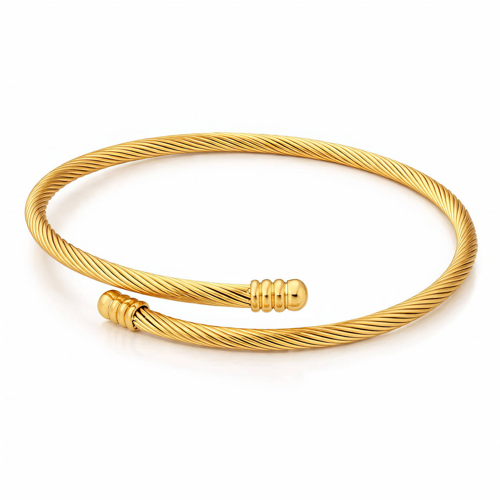 Round Stretch Bracelet – 18K Gold PVD-Plated Stainless Steel
