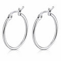 Round Hoop Earrings – 3 cm Stainless Steel