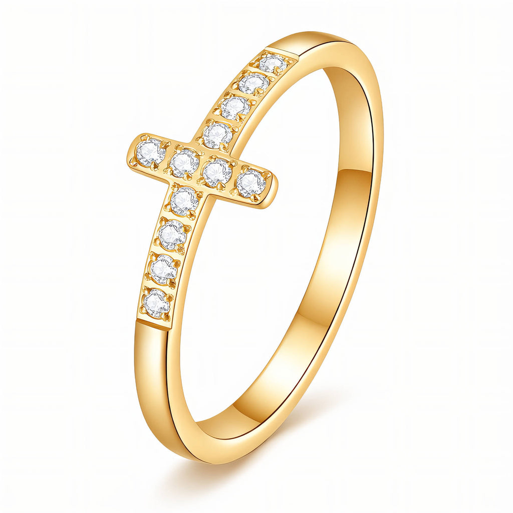 ✨ Eternal Cross Ring for Women-18K Gold Plated in Stainless Steel