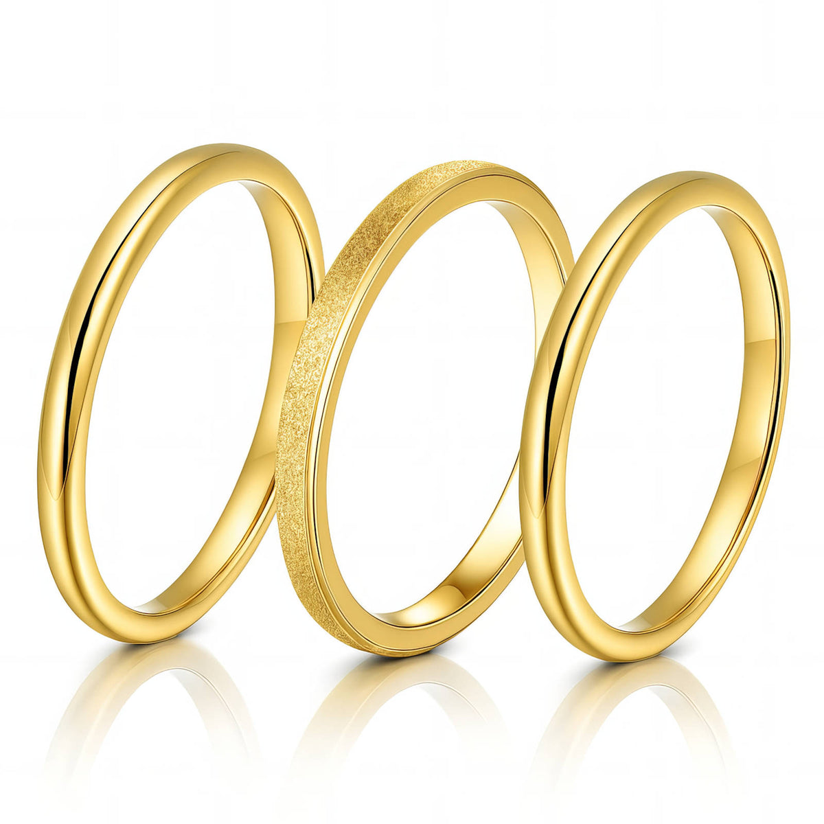 Three-Layer Ring Set – 18K Gold PVD Stainless Steel