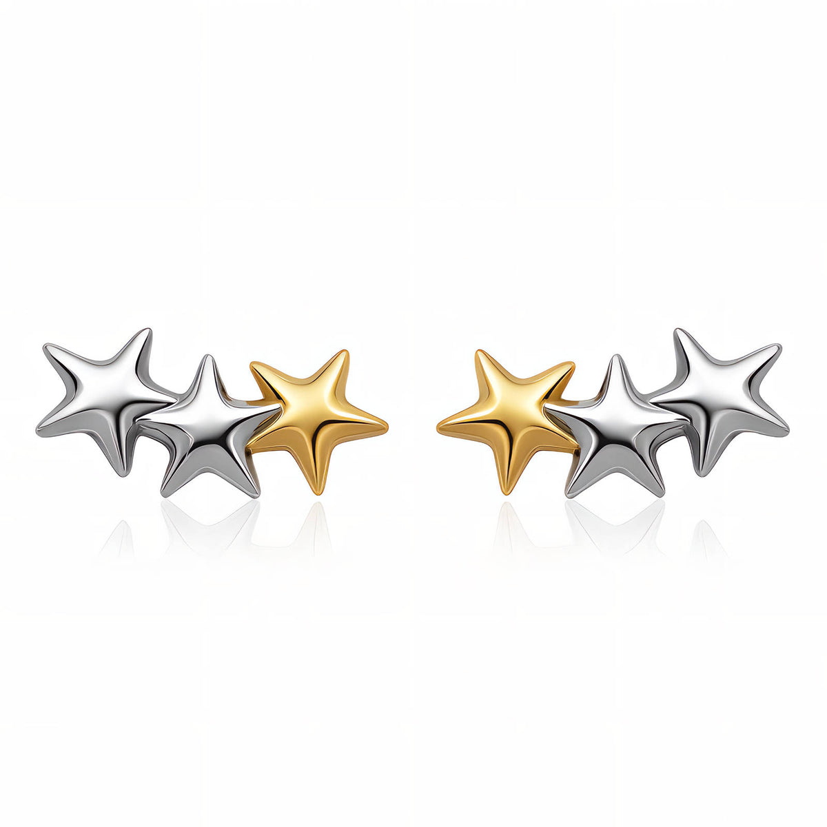 Liora Triple Star Stud Earrings – 18K Gold PVD Stainless Steel