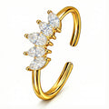 Celestial Five-Stone Zirconia Ring – Gold-Plated Stainless Steel