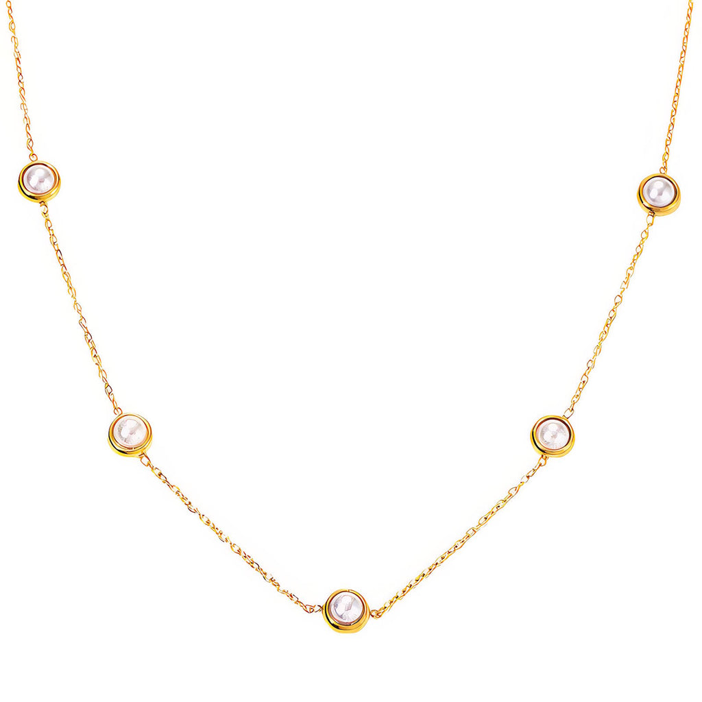 White Pearl Choker Necklace – 18K Gold PVD Stainless Steel