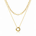Circle Rings Double-Layer Necklace – 18K Gold PVD Stainless Steel