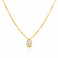 Pear Cut Zirconia Necklace – 18K Gold PVD Stainless Steel