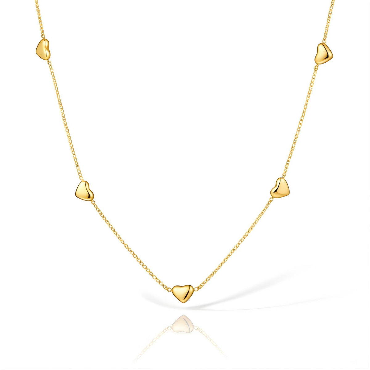 Love Heart Clavicle Necklace – 18K Gold PVD Stainless Steel