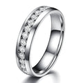 Eterna Solitaire Unisex Ring  – Stainless Steel with Cubic Zirconia