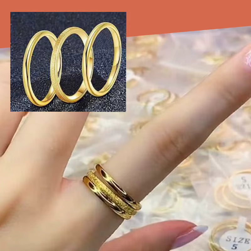 Three-Layer Ring Set – 18K Gold PVD Stainless Steel