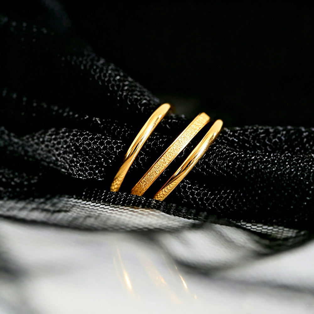 Three-Layer Ring Set – 18K Gold PVD Stainless Steel