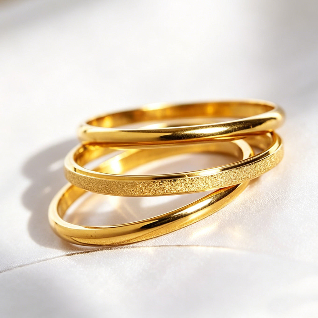 Three-Layer Ring Set – 18K Gold PVD Stainless Steel
