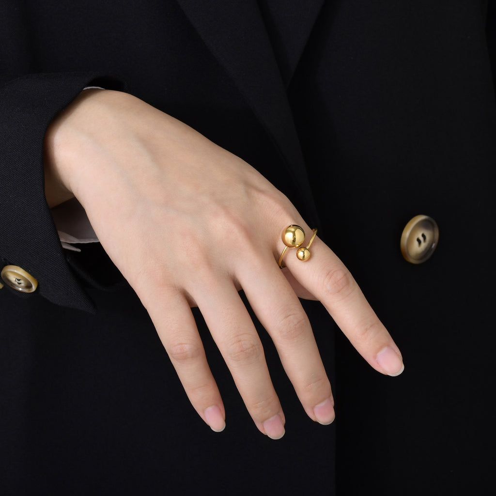 Orbit Open Ball Ring – 18K Gold PVD Stainless Steel