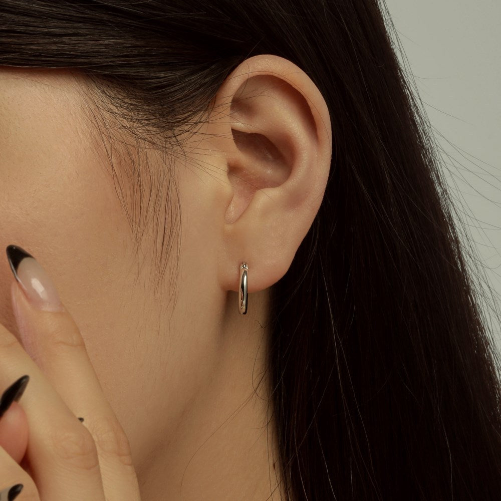 Round Hoop Earrings – 3 cm Stainless Steel