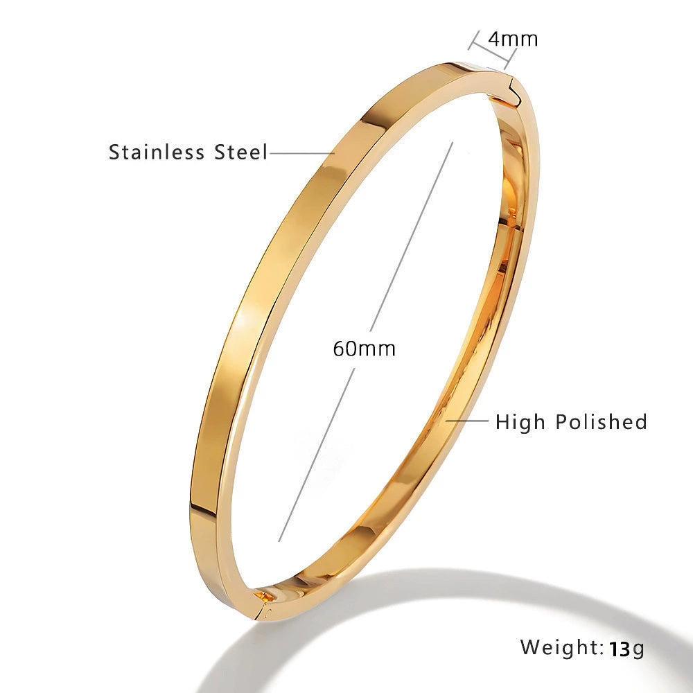 Unisex Buckle-Style Bracelet – 18K Gold PVD-Plated Stainless Steel