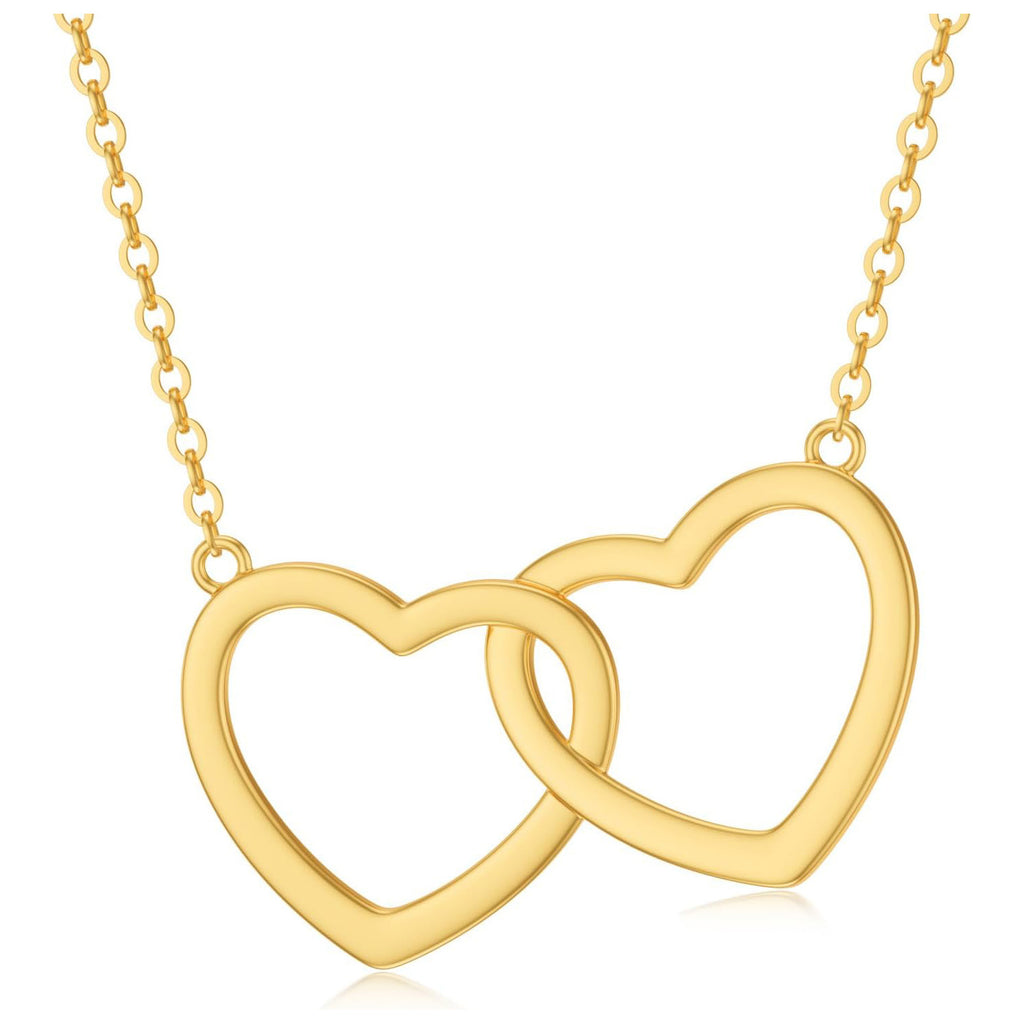 Liora Double Heart Necklace – 18K Gold PVD Stainless Steel 