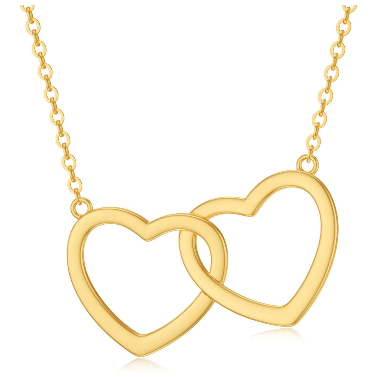 Liora Double Heart Necklace – 18K Gold PVD Stainless Steel 