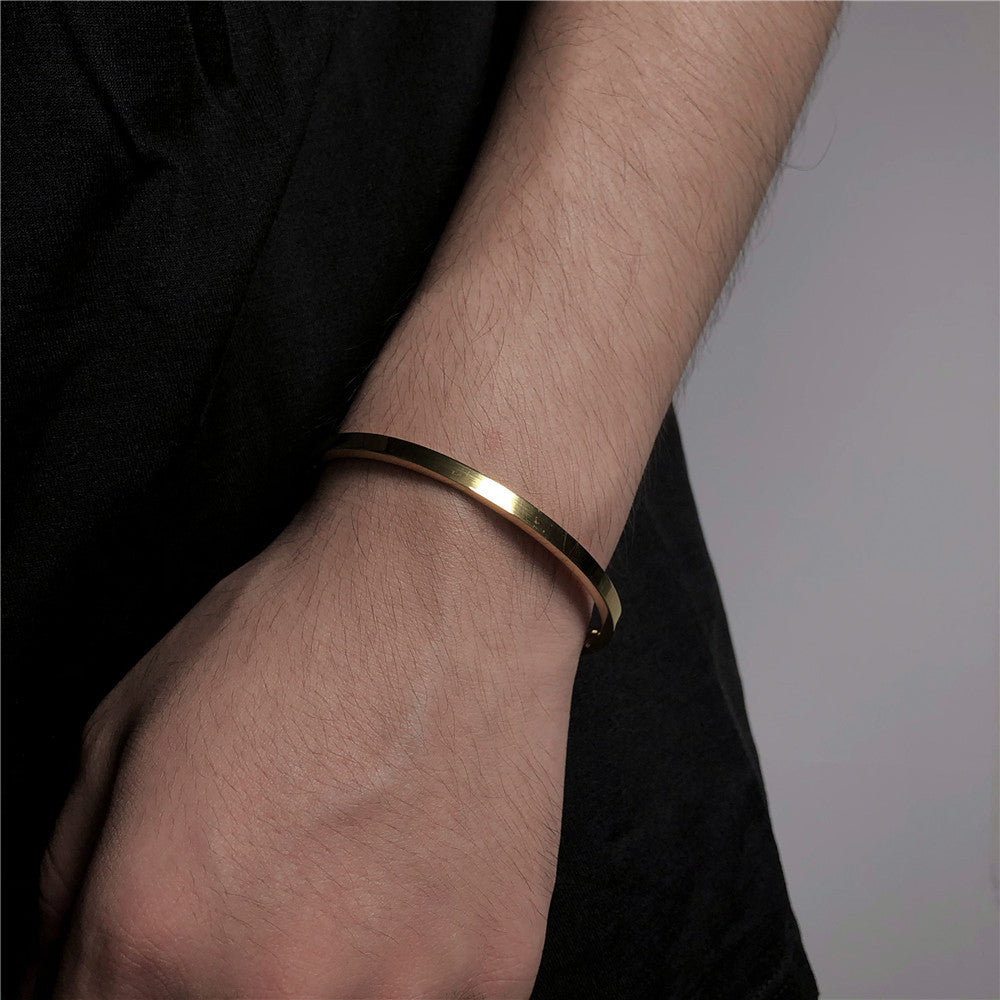 Unisex Buckle-Style Bracelet – 18K Gold PVD-Plated Stainless Steel