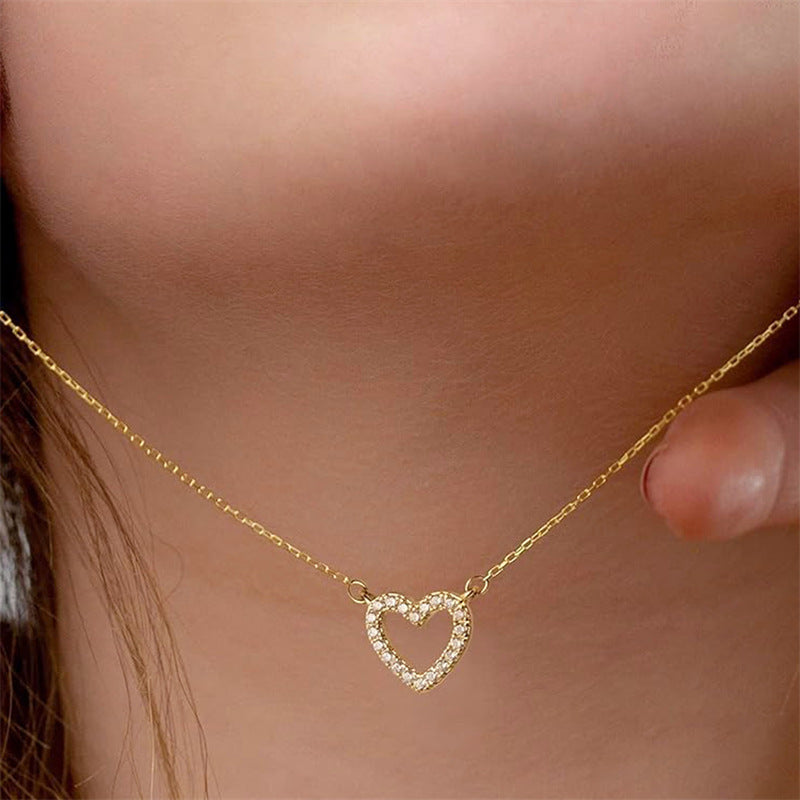 Hearts Gold-Plated Titanium Steel Necklace