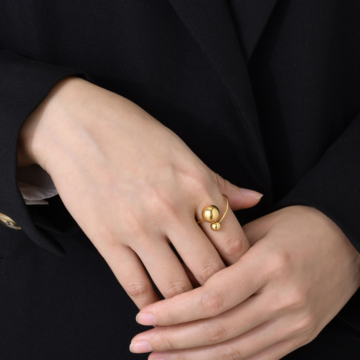 Orbit Open Ball Ring – 18K Gold PVD Stainless Steel