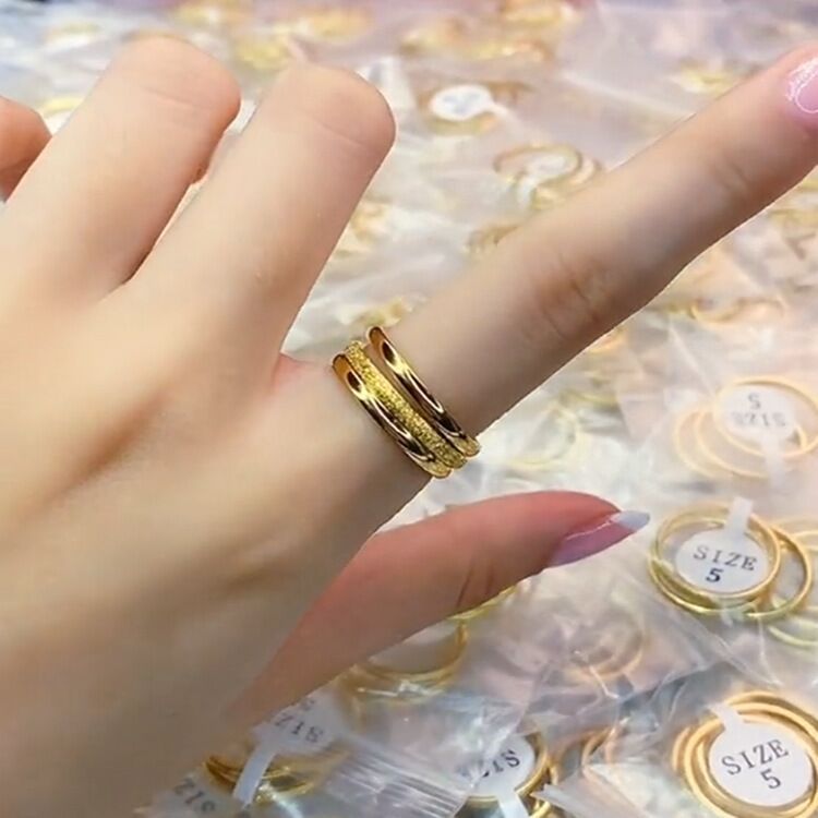 Three-Layer Ring Set – 18K Gold PVD Stainless Steel