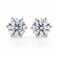 Classic Round Solitaire Stud Earrings