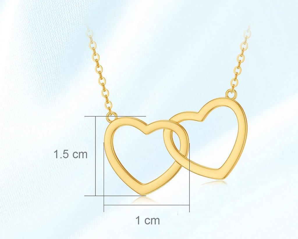 Liora Double Heart Necklace – 18K Gold PVD Stainless Steel 