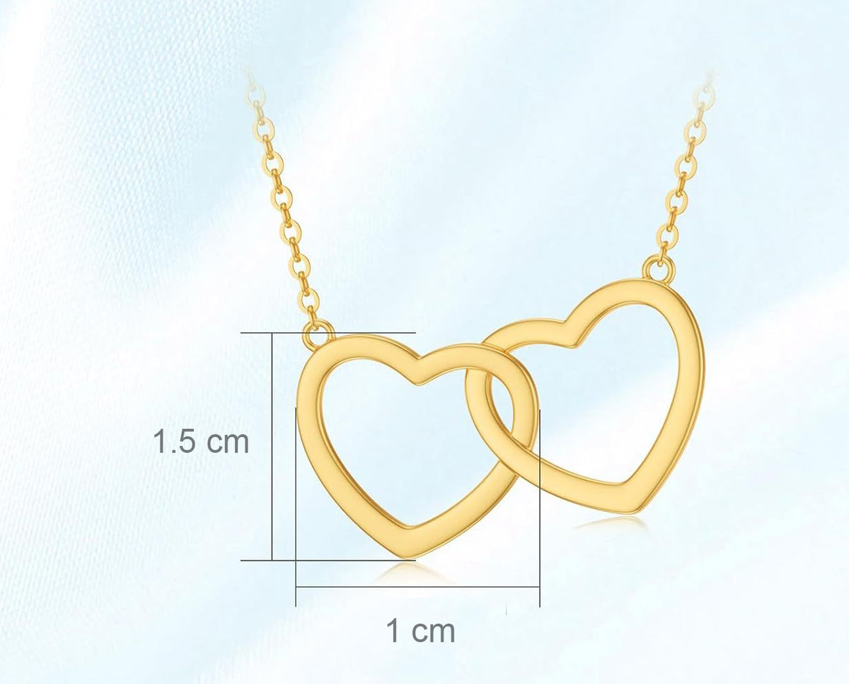 Liora Double Heart Necklace – 18K Gold PVD Stainless Steel 