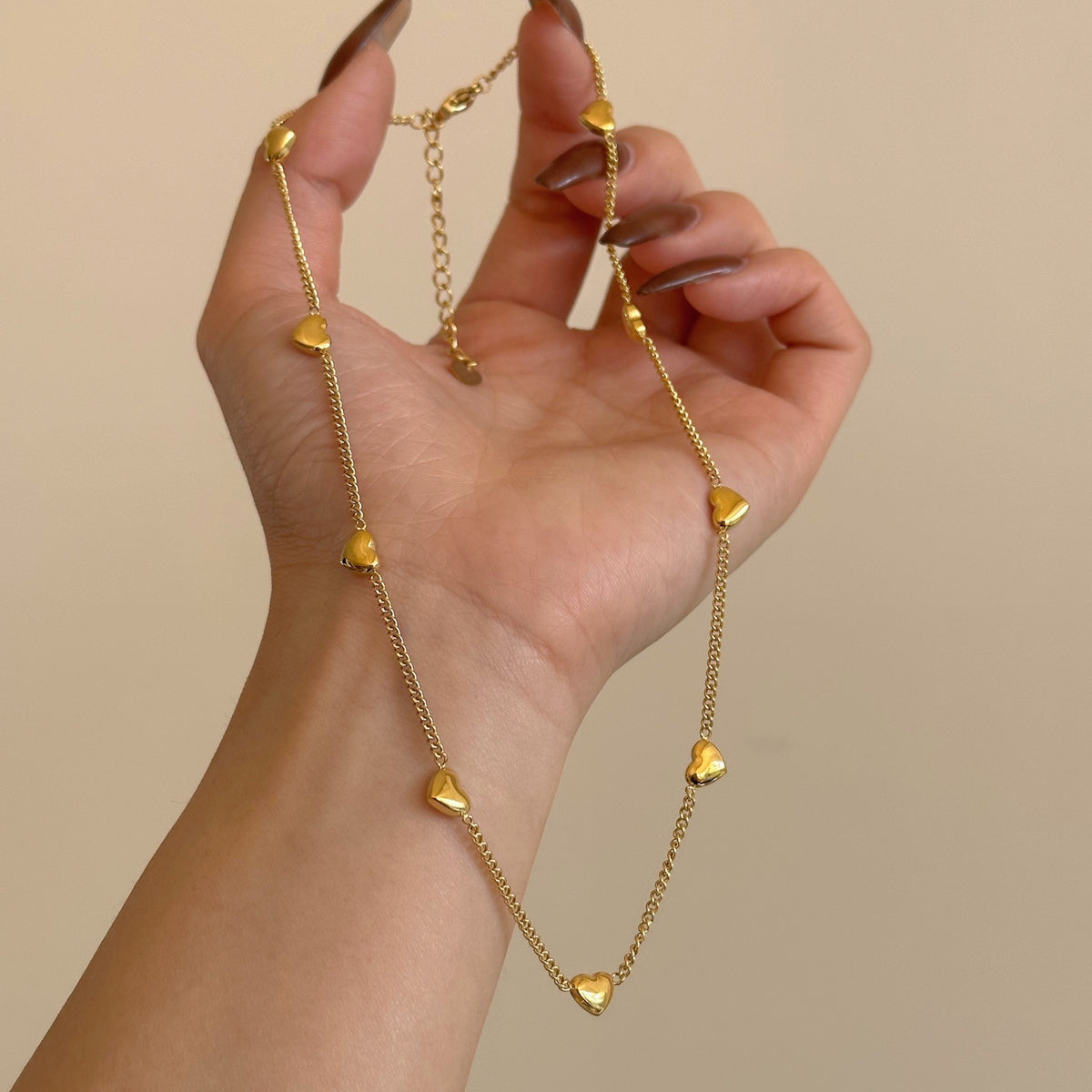 Love Heart Clavicle Necklace – 18K Gold PVD Stainless Steel