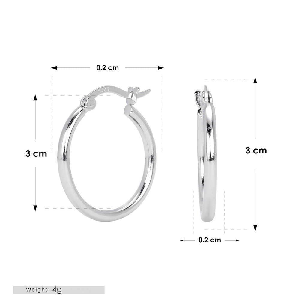 Round Hoop Earrings – 3 cm Stainless Steel