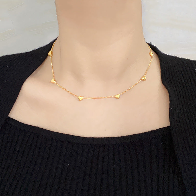 Love Heart Clavicle Necklace – 18K Gold PVD Stainless Steel