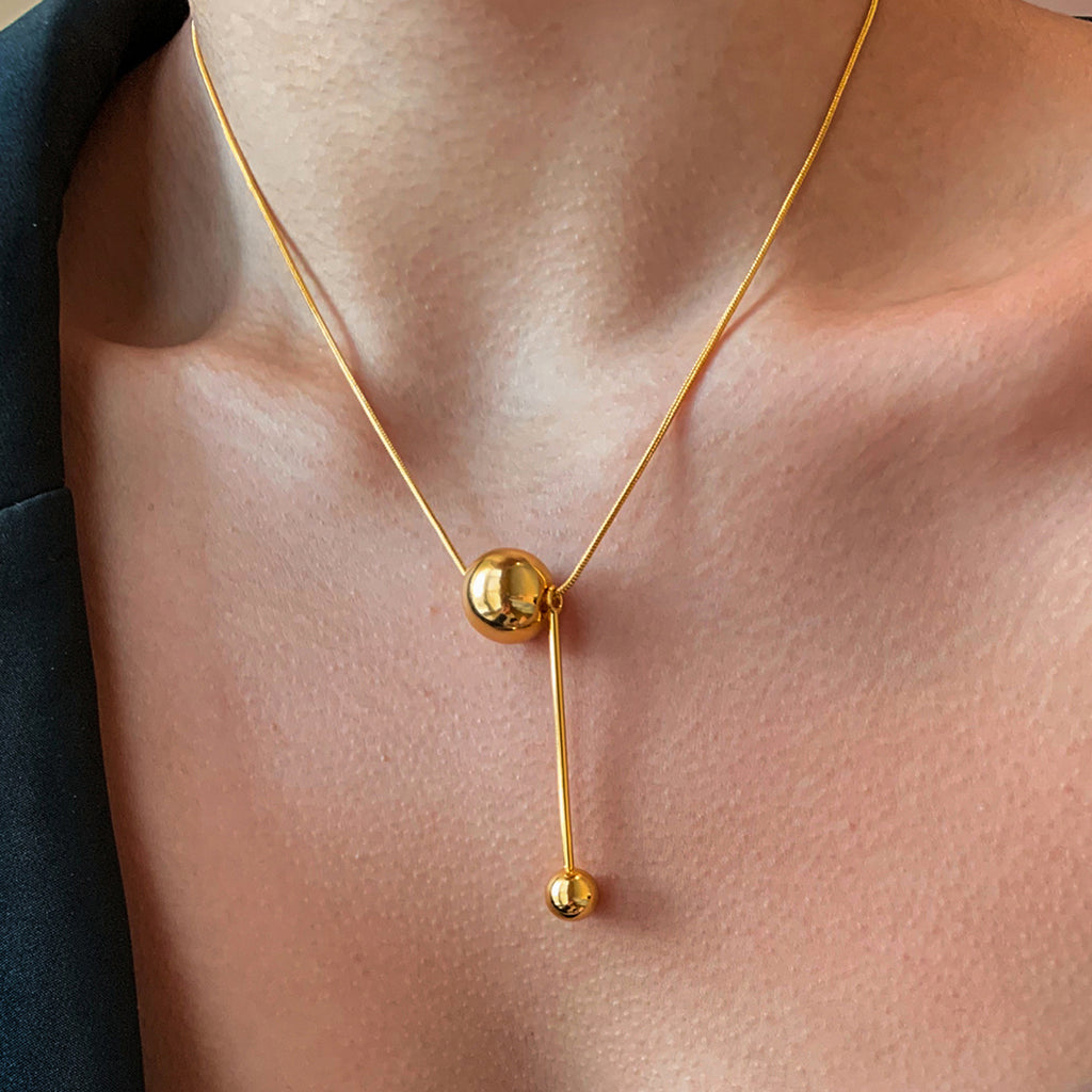 Ball Pendant Necklace – 18K Gold PVD Stainless Steel