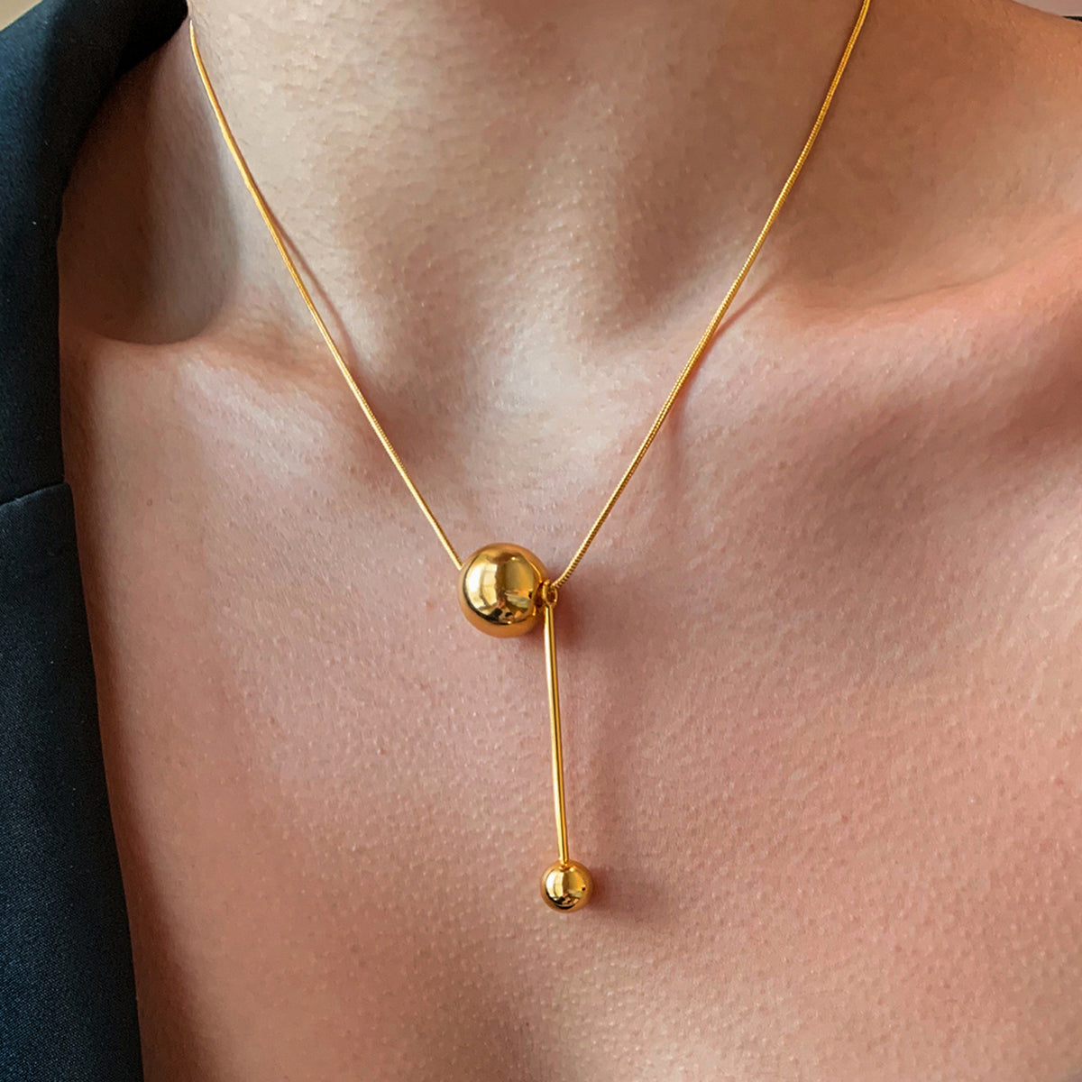 Ball Pendant Necklace – 18K Gold PVD Stainless Steel