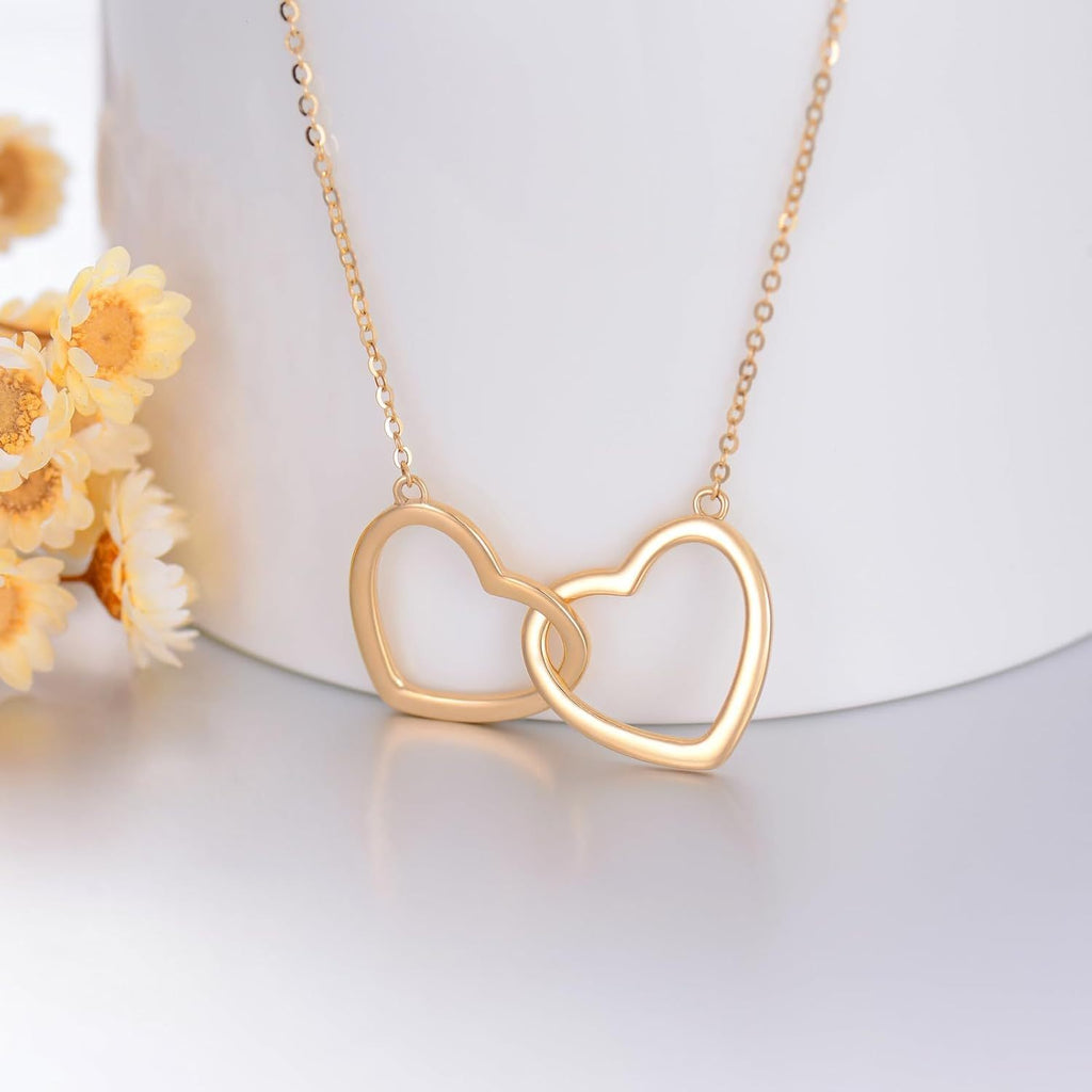 Liora Double Heart Necklace – 18K Gold PVD Stainless Steel 