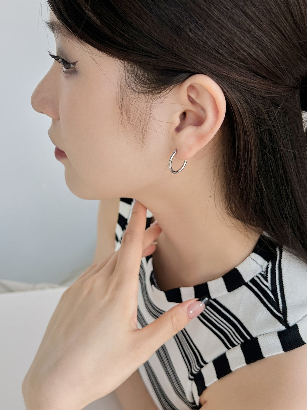 Round Hoop Earrings – 3 cm Stainless Steel