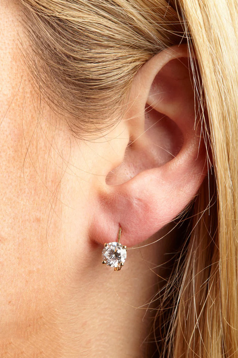 French Hook Earrings – 18K Gold PVD Stainless Steel with Cubic Zirconia