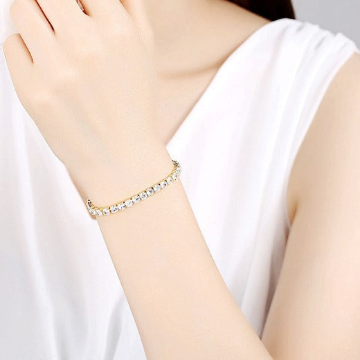 Tennis Bracelet – 18K Gold PVD Brass with Cubic Zirconia