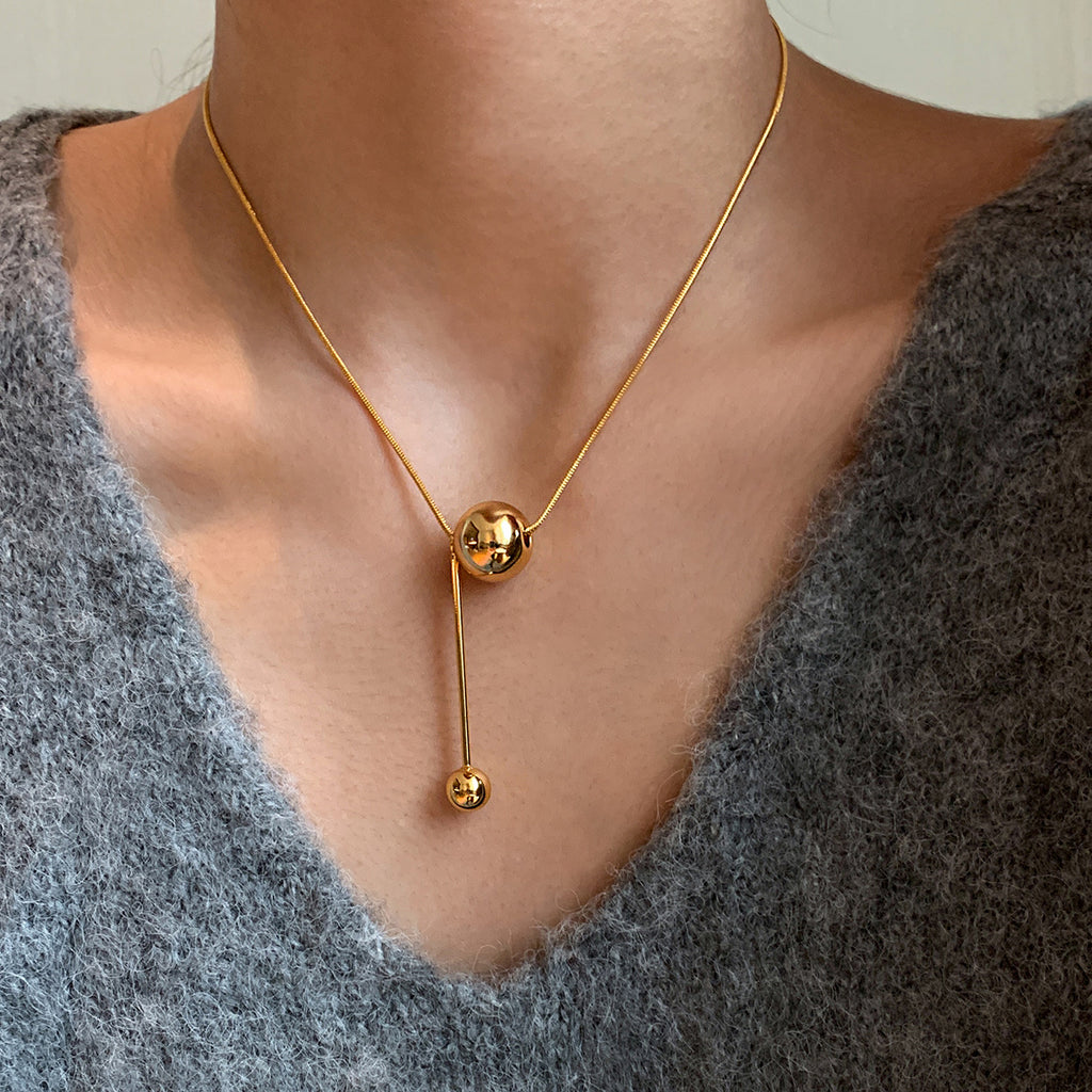 Ball Pendant Necklace – 18K Gold PVD Stainless Steel