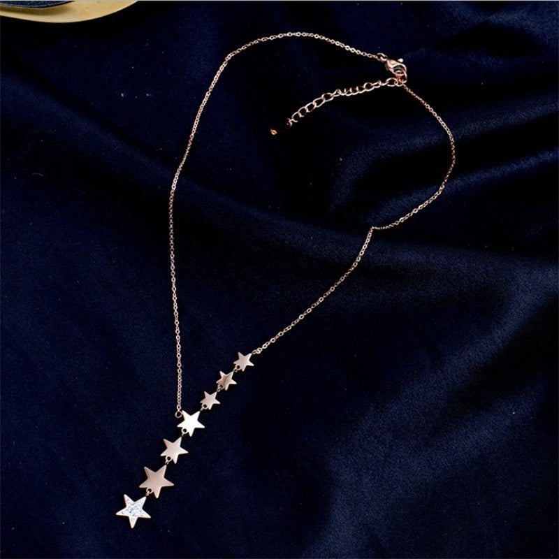 Star Necklace with Cubic Zirconia – 18K Gold PVD Stainless Steel