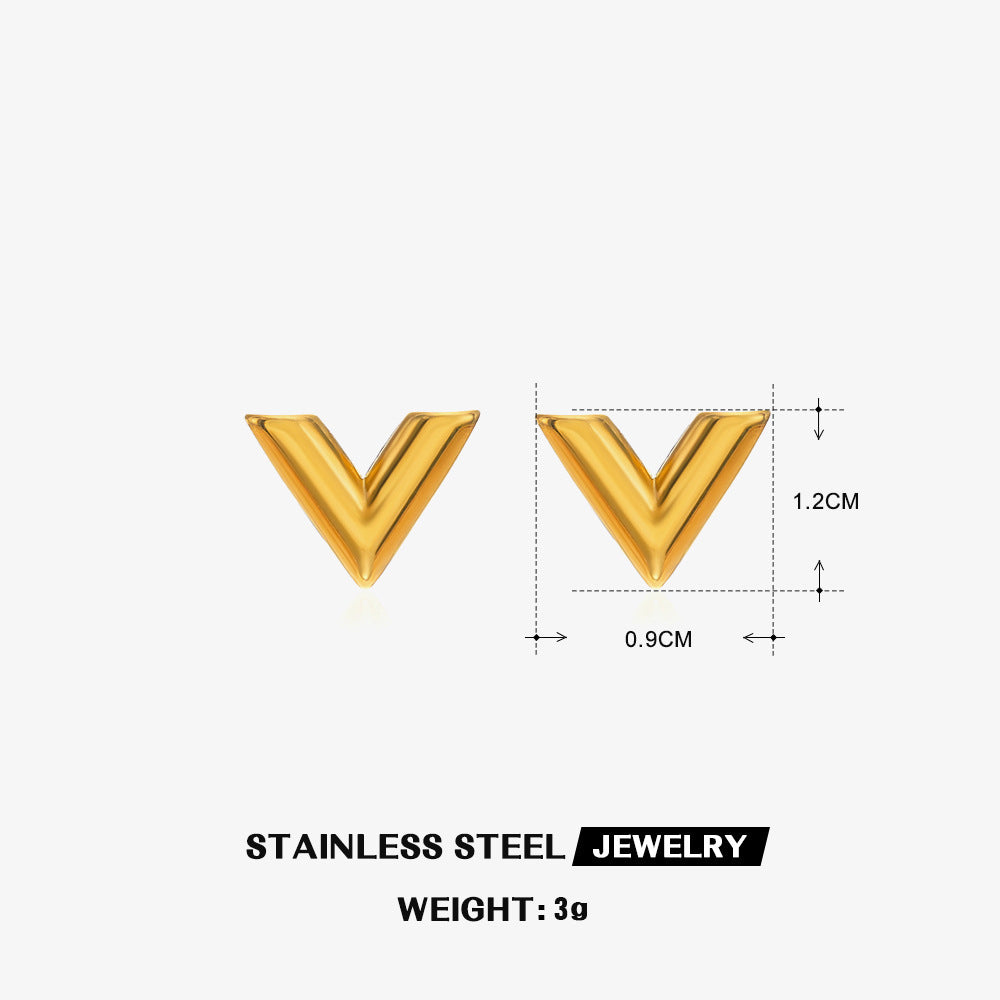 V-Shaped Stud Earrings – 18K Gold PVD Stainless Steel
