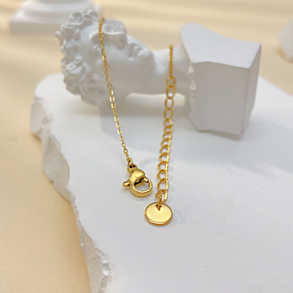 French Pearl Choker Necklace – 18K Gold PVD Stainless Steel with Imitation Pearls
