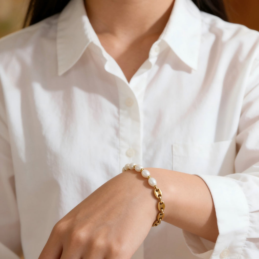 Pearl Fine Bracelet – 18K Gold PVD-Plated Stainless Steel