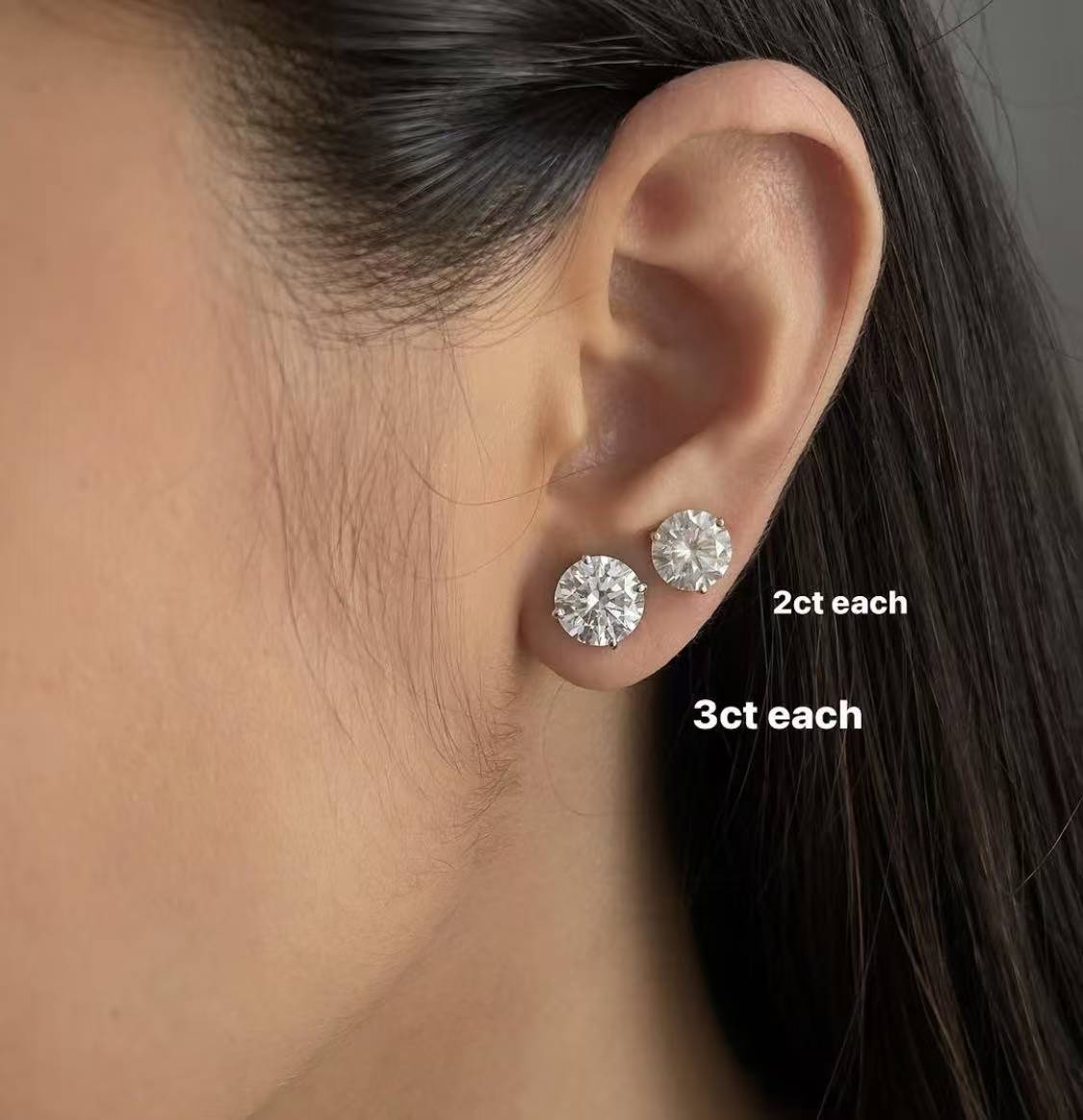 Classic Round Solitaire Stud Earrings