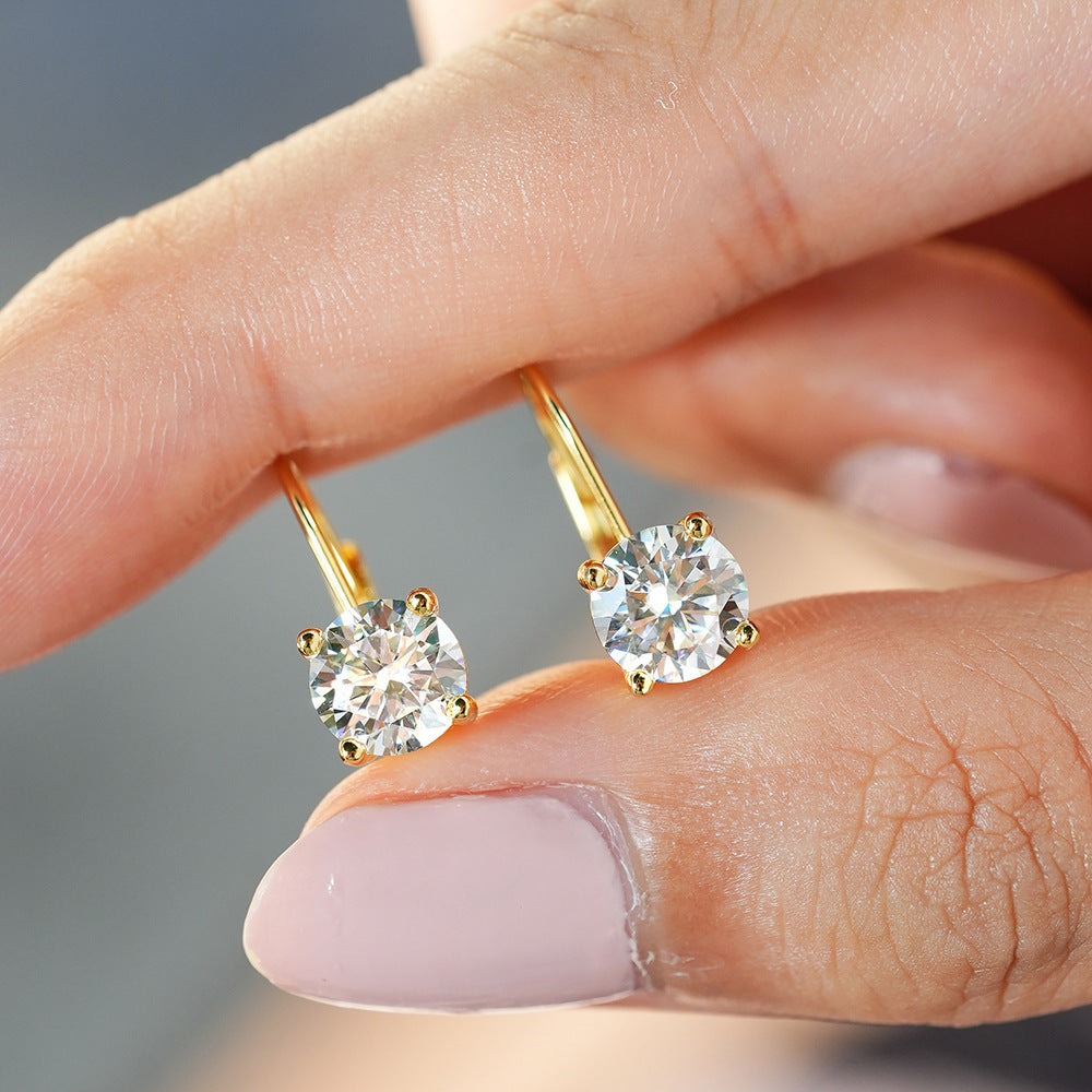 French Hook Earrings – 18K Gold PVD Stainless Steel with Cubic Zirconia