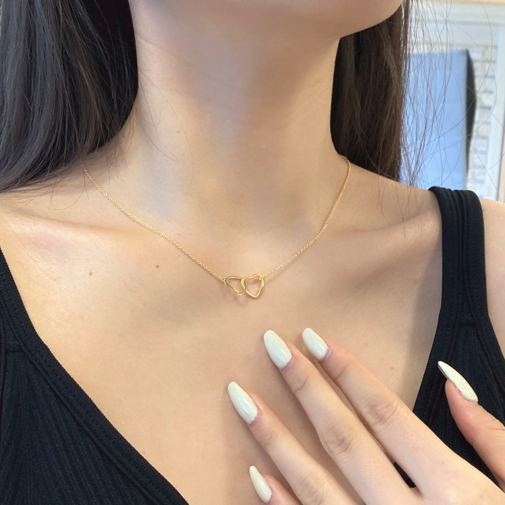 Liora Double Heart Necklace – 18K Gold PVD Stainless Steel 