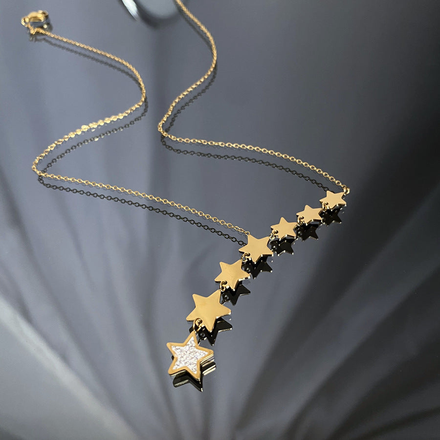 Star Necklace with Cubic Zirconia – 18K Gold PVD Stainless Steel