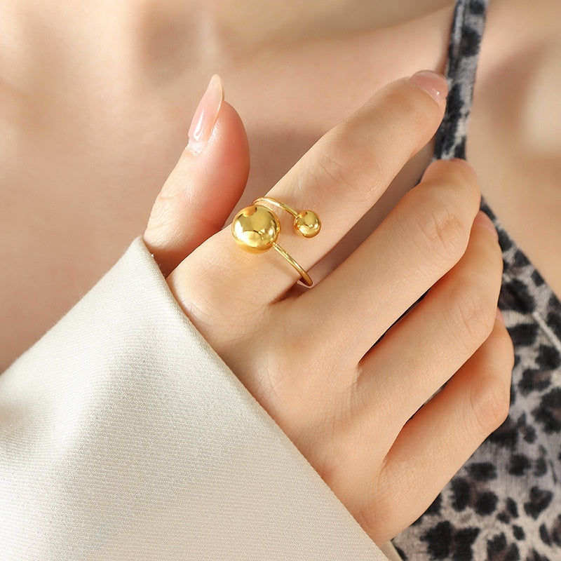 Orbit Open Ball Ring – 18K Gold PVD Stainless Steel